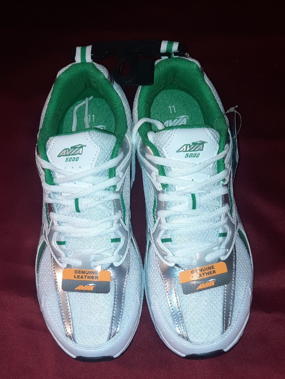 Mens Avia White and Green Running Sneakers Size 11 - Picture 2 of 6